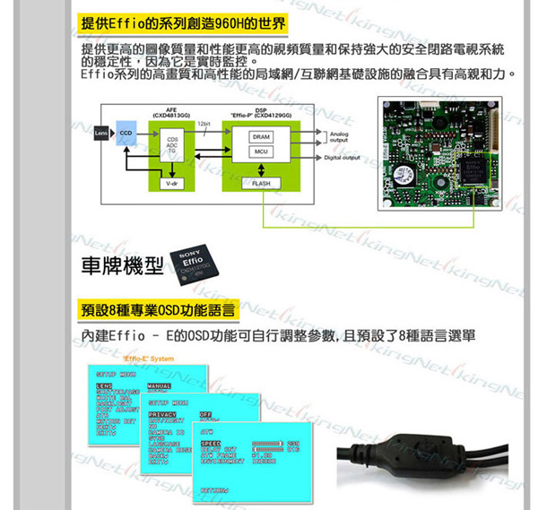【KINGNET】監視器攝影機-超高解SONYEffio晶片720條夜視48