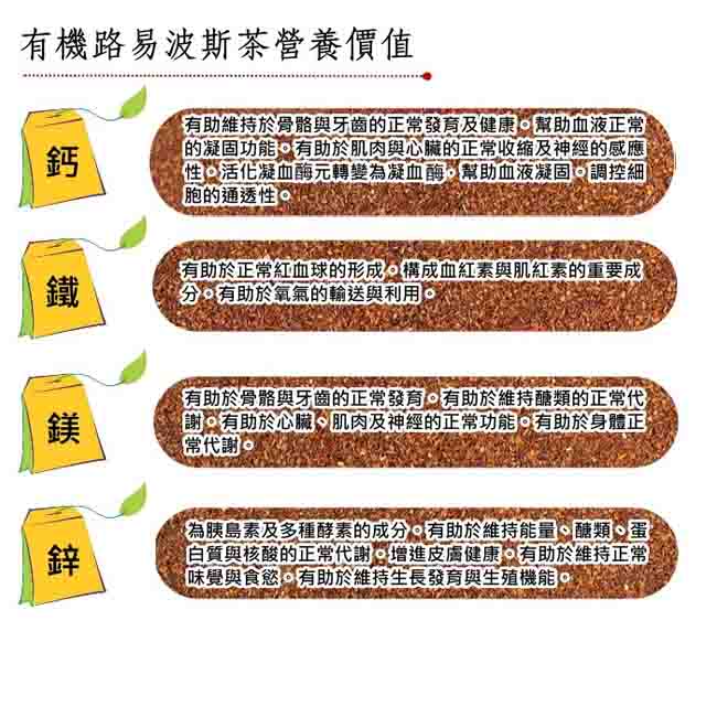 【樸優樂活】有機路易波斯紅茶/綠茶(20包/盒x2盒組)