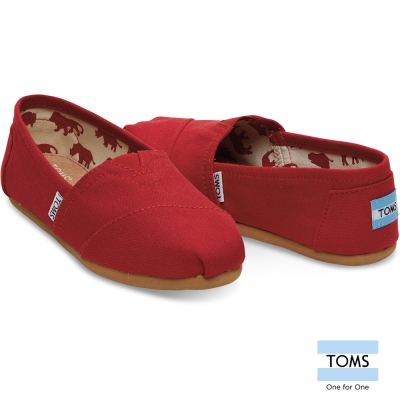 TOMS 帆布經典懶人鞋 女款(紅)