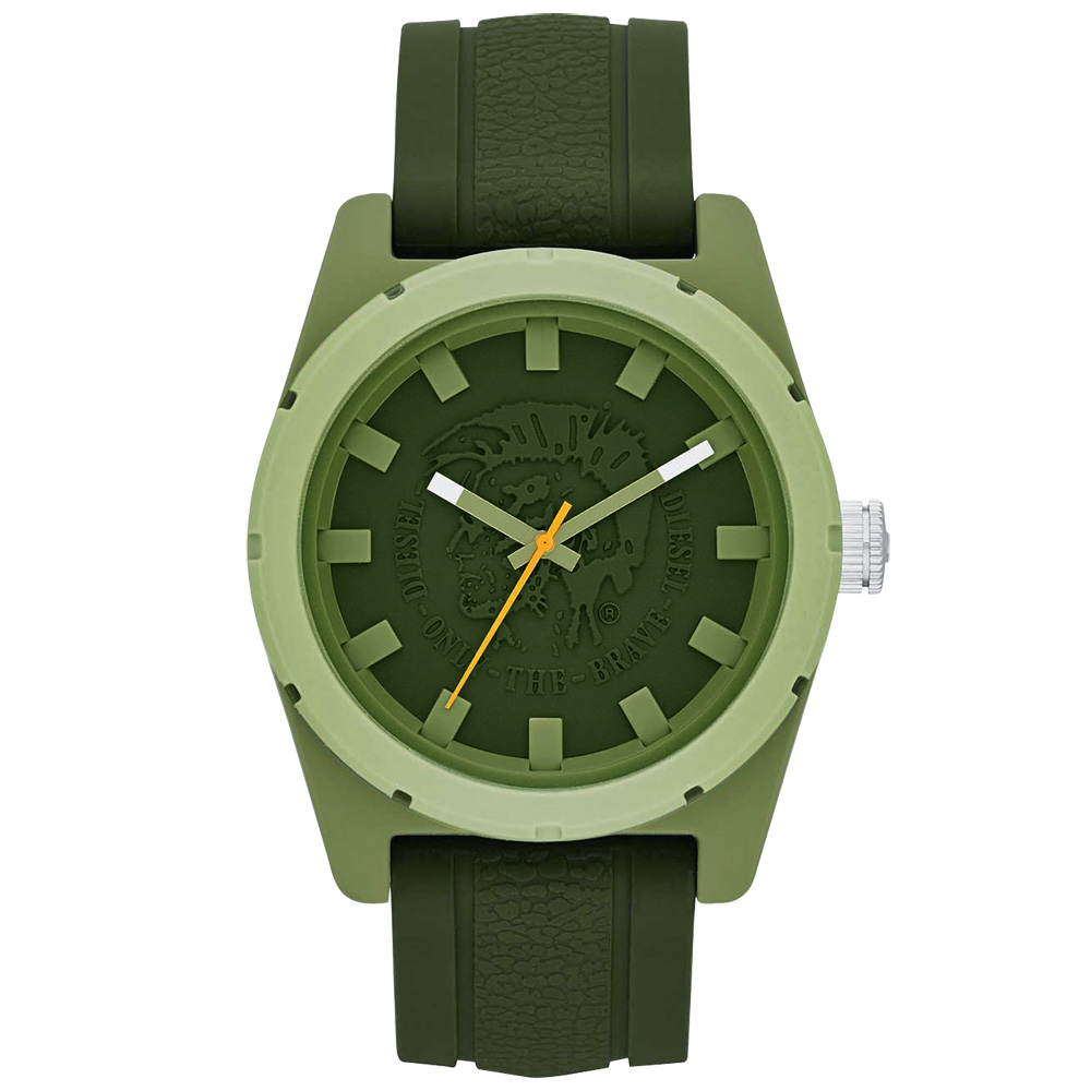 DIESEL 英勇騎兵時尚運動腕錶(膠帶-軍綠)/46mm