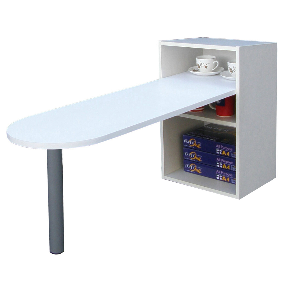 【KIC】桌面45公分(高)120公分(長)[1+2格](蛋頭形)桌櫃型-餐桌(素雅白色)