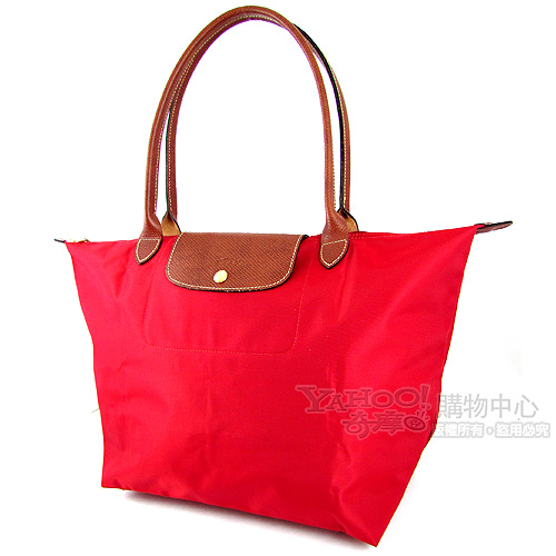 Longchamp長背帶折疊水餃包(紅色/小)