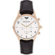 Emporio Armani Classic 紳士復刻計時腕錶-白x玫瑰金框/43mm product thumbnail 1