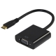 Bravo-u Mini HDMI(公)to VGA(母)鍍金接頭轉接器15cm(黑) product thumbnail 1