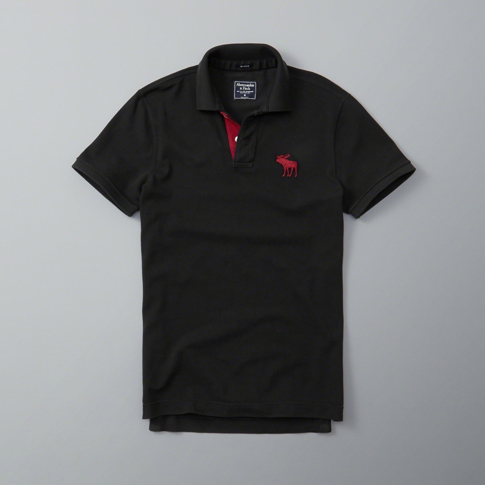 AF a&f Abercrombie & Fitch 短袖 POLO 黑色 189