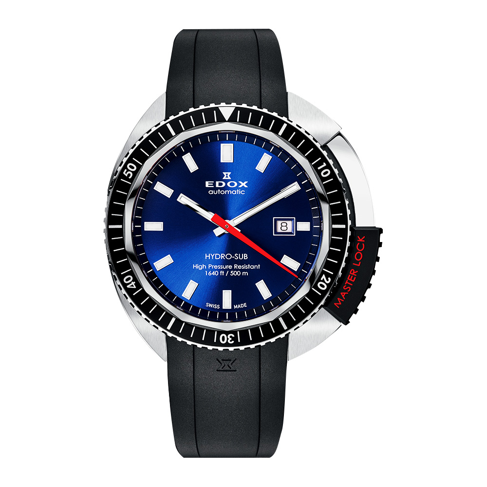 EDOX Hydro Sub 北極潛水500米機械腕錶-藍x黑/46mm