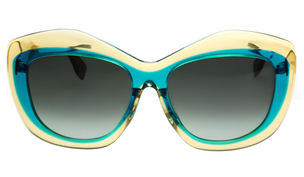 FENDI 時尚太陽眼鏡（黃+綠色）