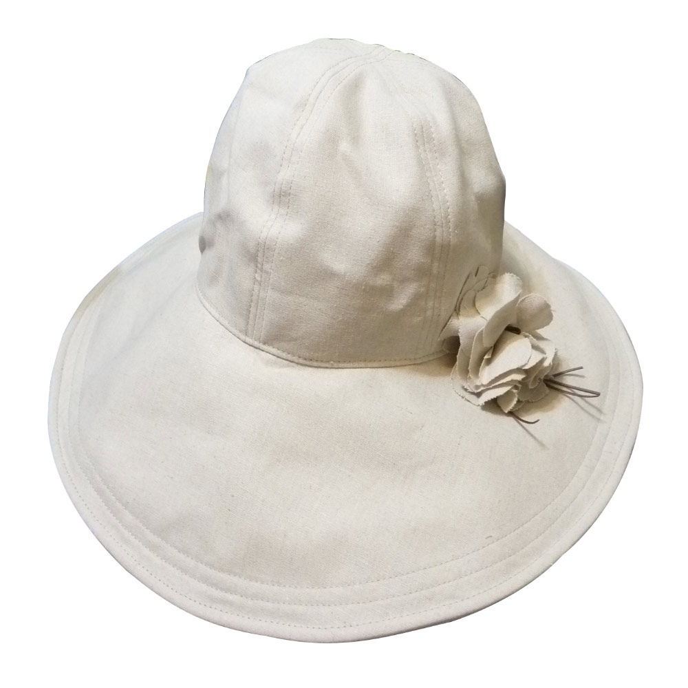 【Sunlead】純色天然素材。寬緣寬圓頂高透氣抗UV防曬遮陽軟帽 (淺褐色)