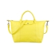 LONGCHAMP Pliage Cuir小羊皮系列手提肩背包(中/螢光黃) product thumbnail 1