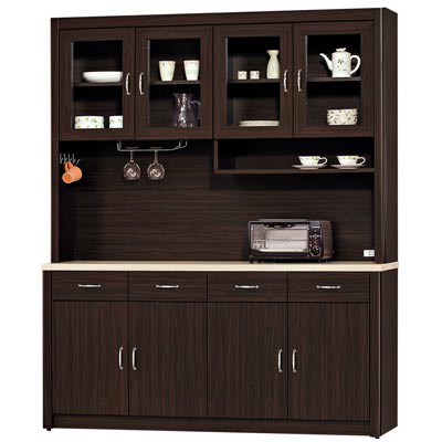 時尚屋 艾力森胡桃色5.3尺餐櫃組