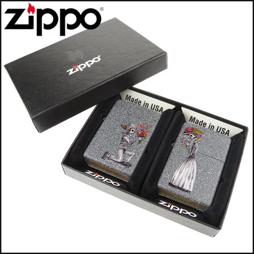 【ZIPPO】美系~Day of The Dead Skulls-真愛至死不渝情人對組打火