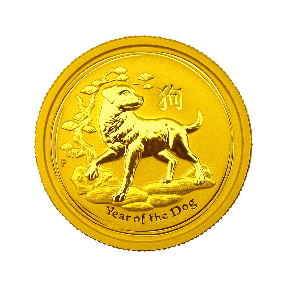 澳洲柏斯生肖紀念幣-澳洲2018狗年生肖金幣(1/4盎司)