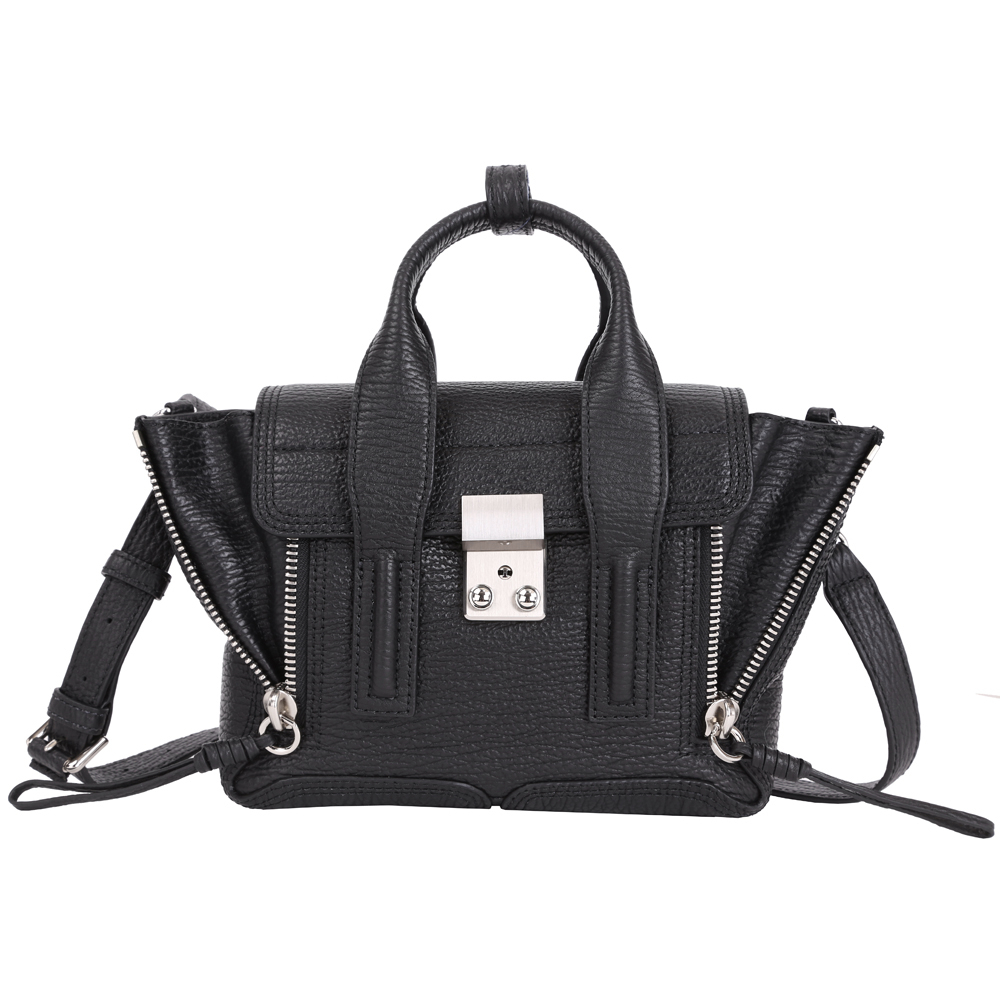 3.1 Phillip Lim Pashli 銀釦牛皮兩用提包(Mini/黑色)