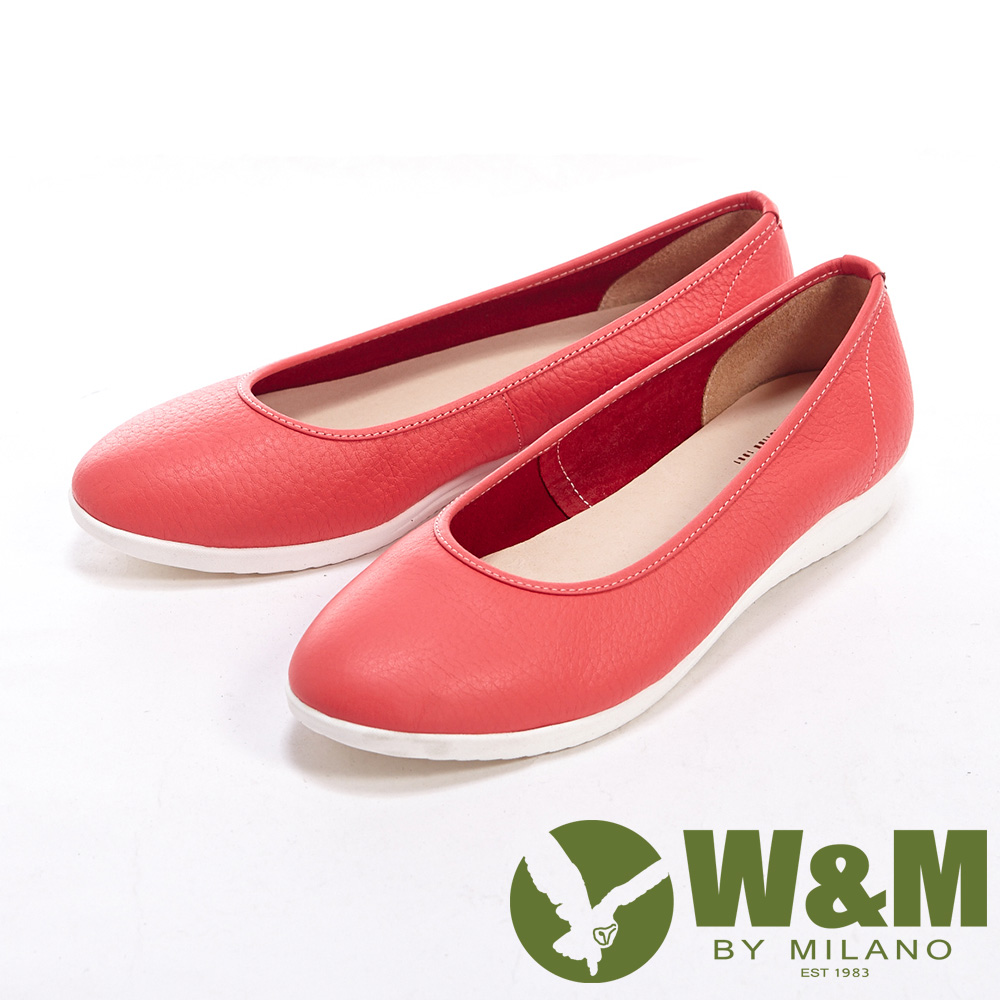 W&M 素色簡約輕便直套女鞋休閒鞋-紅