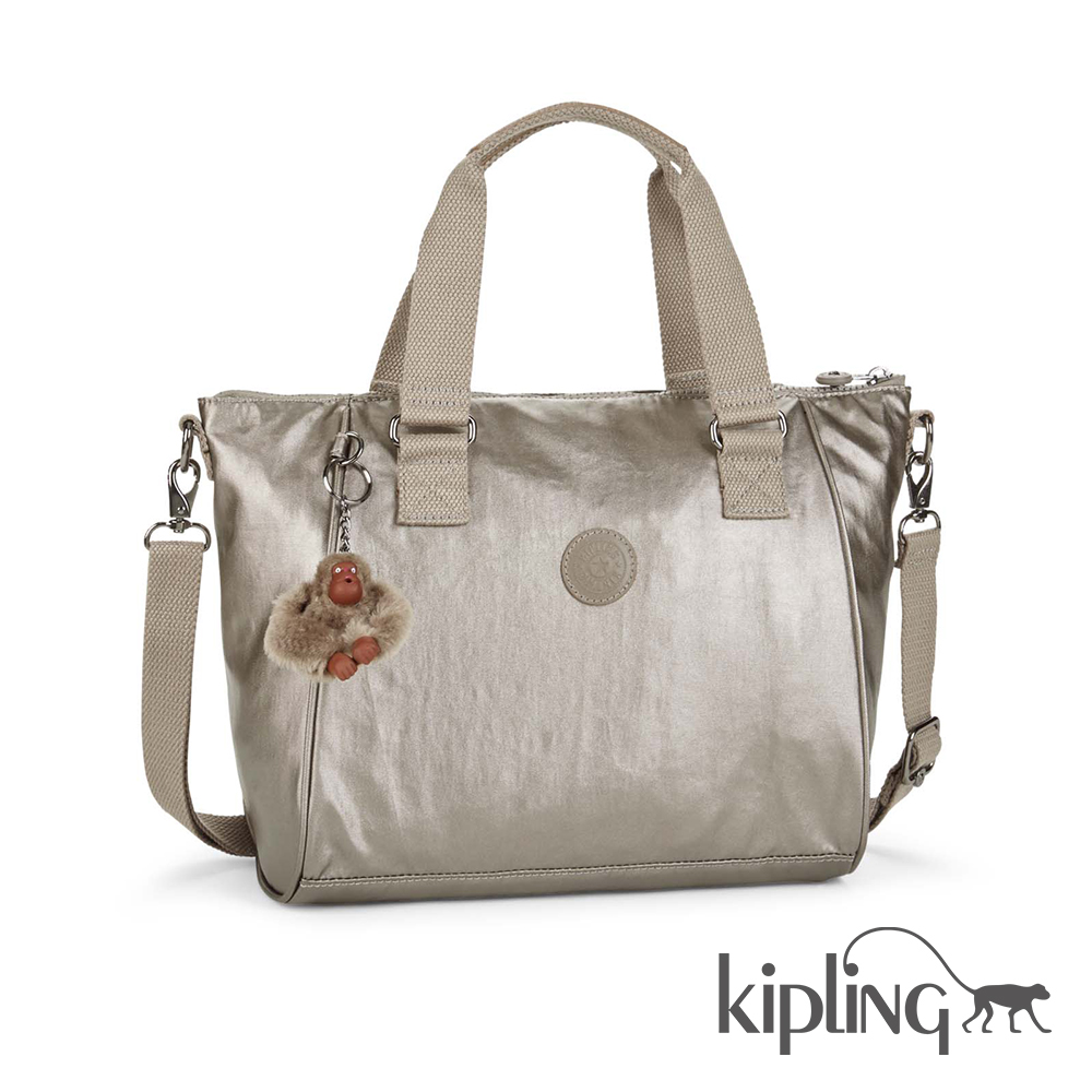 Kipling 手提包 金屬銀河素面-小