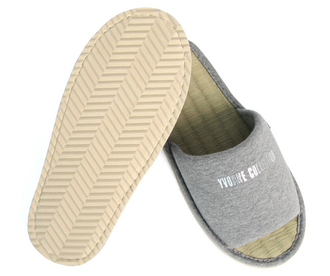 Yvonne Collection草蓆室內拖鞋-灰M