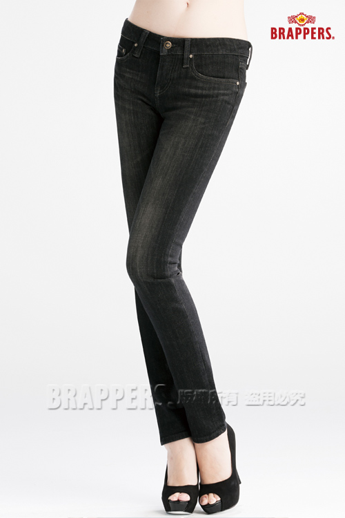 BRAPPERS 女款 新美腳Royal系列-彈性保暖窄管褲-黑
