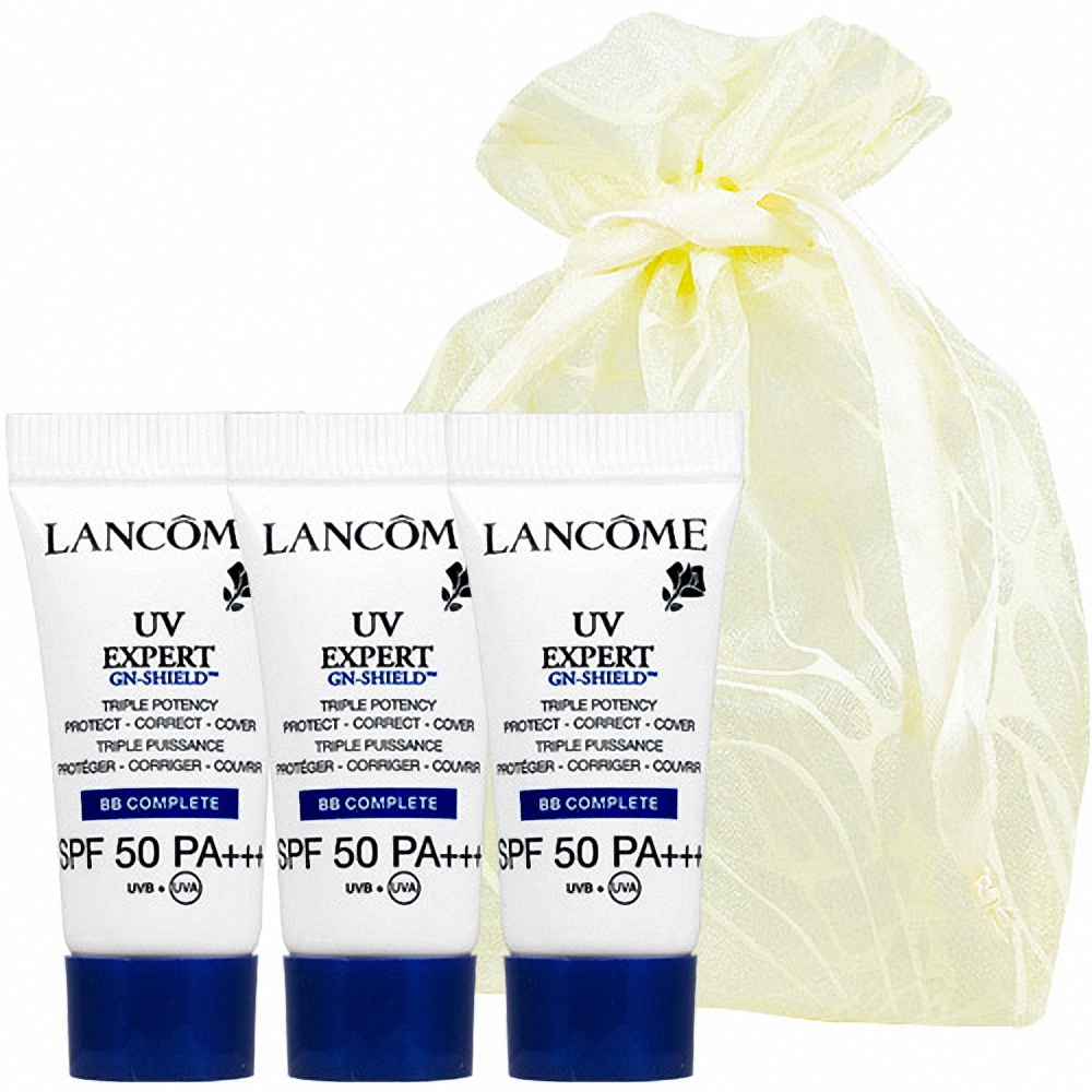 LANCOME 蘭蔻 UV光透柔白BB霜SPF50升級版(#01)(5ml)3入旅行袋組