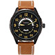 Curren 卡瑞恩8267-商務雅痞頂尖潮流雙日曆手錶-棕帶黑盤/45mm product thumbnail 1