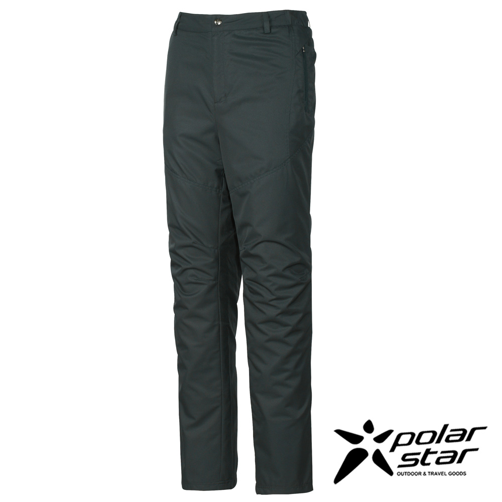 PolarStar 男 防潑水休閒保暖長褲『黑藍』P16413