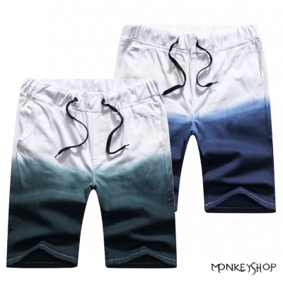 小猴子的賣場 韓版休閒海洋風抽繩暈染五分短褲-2色