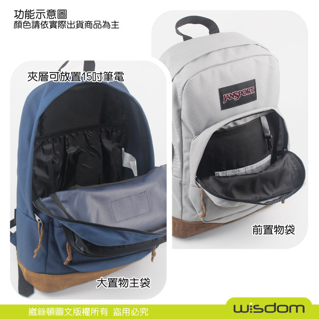 JanSport 校園背包(RIGHT PACK)-淺灰