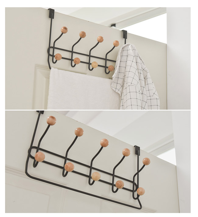 Home Feeling 門後勾/衣架/掛勾/附毛巾架(2入組)-35.3X23
