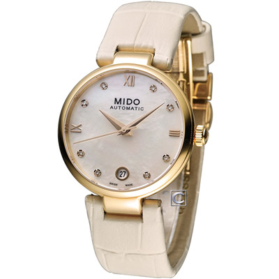 MIDO 美度 官方授權 Baroncelli II 永恆優雅機械錶腕錶-M0222073611611玫瑰金/33mm