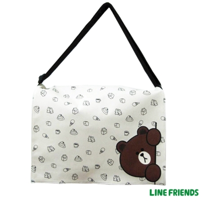 LINE FRIENDS  側背包(大)LI5418_米