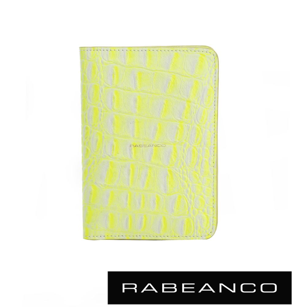 RABEANCO 鱷魚紋系列螢光美學護照套  鮮黃色