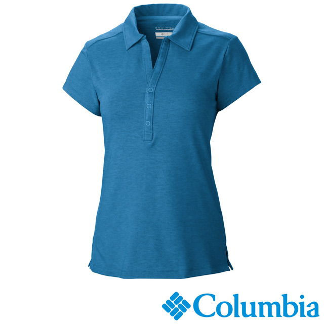 Columbia哥倫比亞 女款-快排短袖POLO衫藍色 UAL69400BL