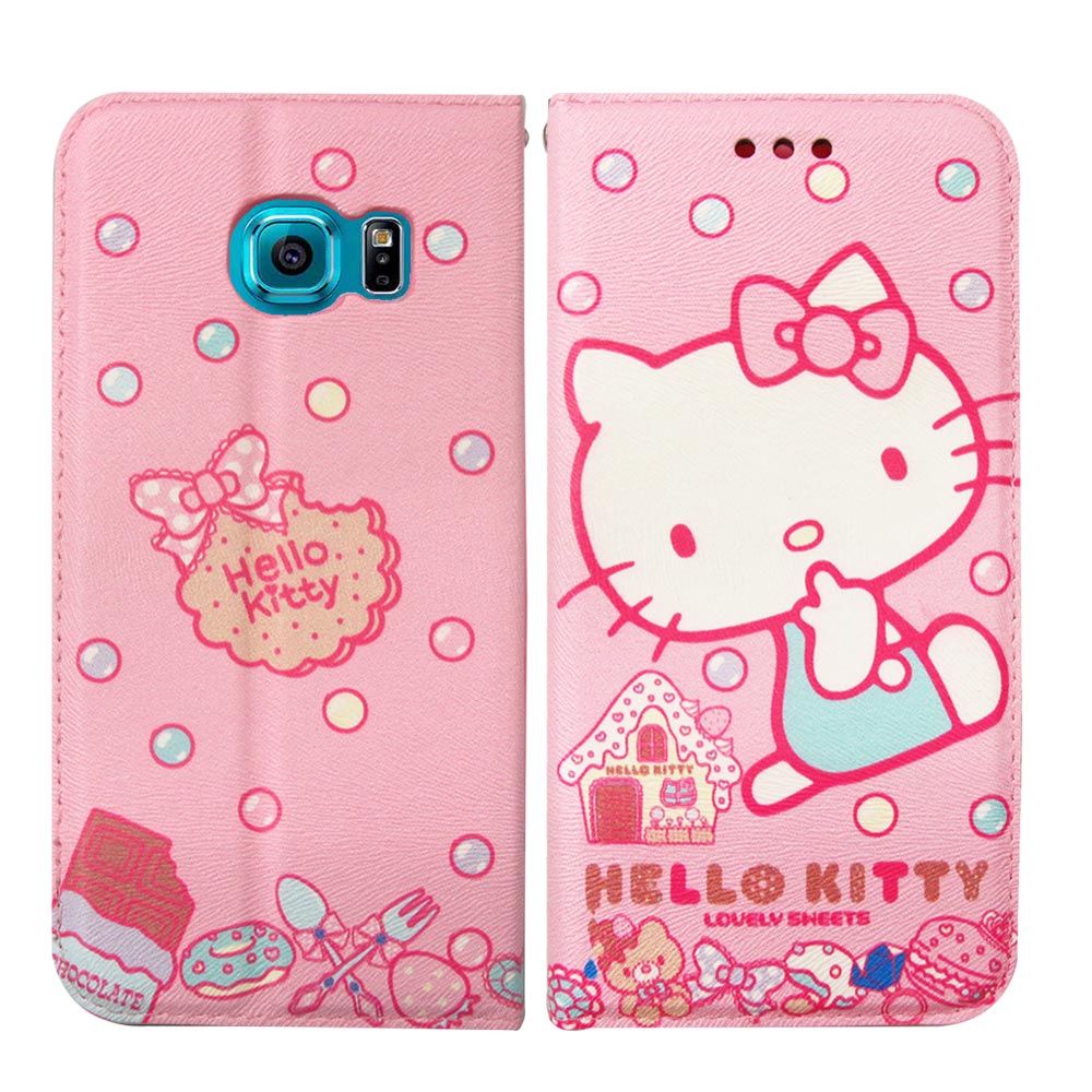 Hello Kitty 三星 Samsung S6 Edge 磁力皮套(甜點sweet)