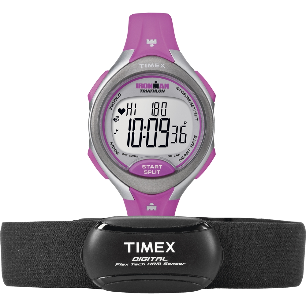 TIMEX 鐵人三項數位多功能錶款-粉-43mm