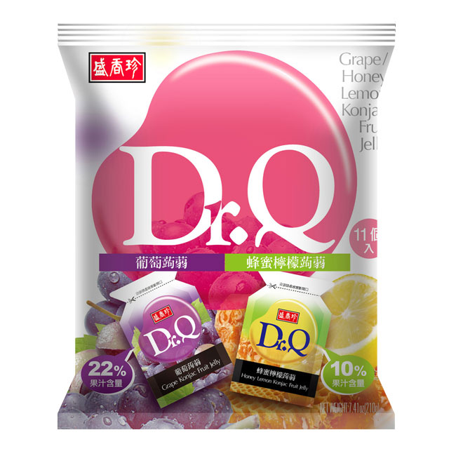 盛香珍 Dr. Q雙味蒟蒻-葡萄+蜂蜜檸檬口味(210g)