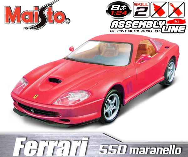 Ferrari 550 maranello《1/24》合金組裝車 紅色 Maisto