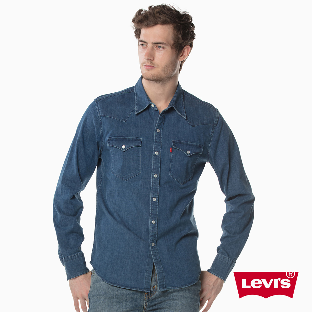 Levis 牛仔襯衫 男裝 雙口袋 珍珠扣