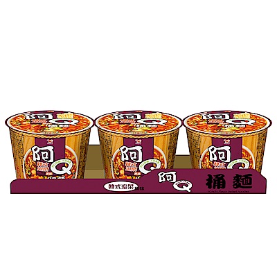 阿Q桶麵 韓式泡菜風味桶(102gx3入)