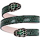 BVLGARI Serpenti Forever 經典雙蛇頭水蛇皮多圈硬挺手環(深綠色) product thumbnail 1