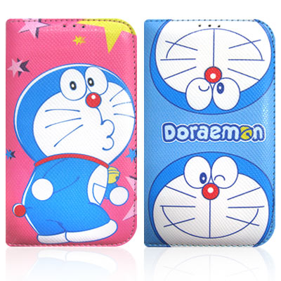 Samsung三星S4 i9500 DORAEMON 可插卡書本支架式皮套