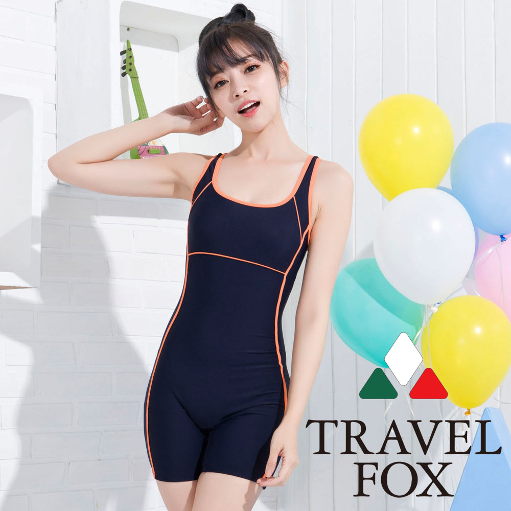 夏之戀TRAVEL FOX 運動款連身四角泳裝