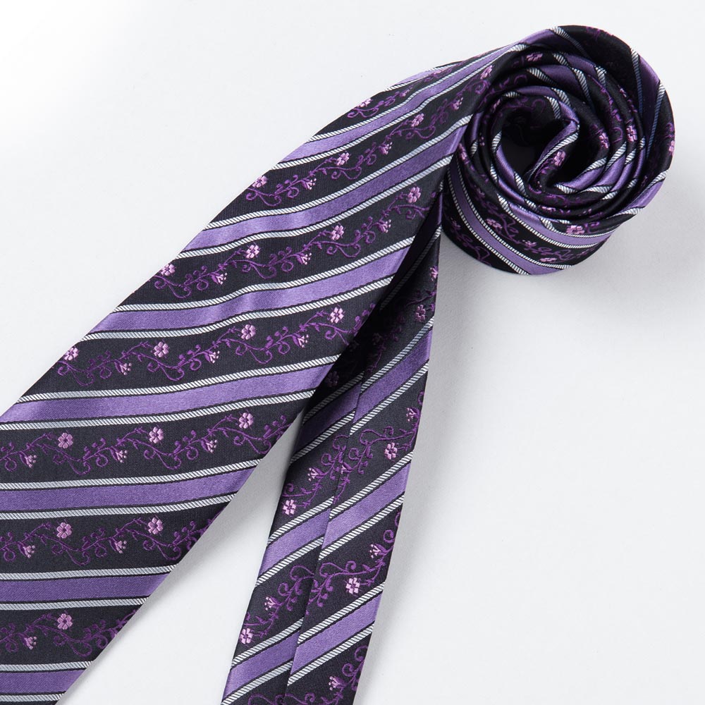 極品西服 經典防潑水Teflon蠶絲100%領帶_紫斜紋