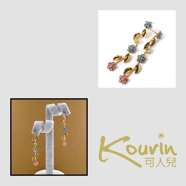 KOURIN花園系列-水鑽丁香垂吊耳環