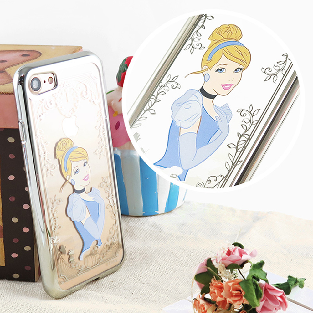 Disney迪士尼iPhone 8/7(4.7)電鍍彩繪保護套-公主系列-仙杜瑞拉