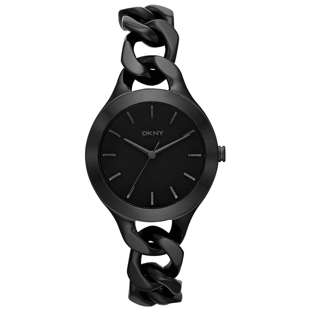 DKNY Chambers 紐約摩登城市手鍊腕錶-黑/37mm