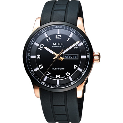 MIDO Multifort 先鋒系列極速黑金腕錶-黑/42mm