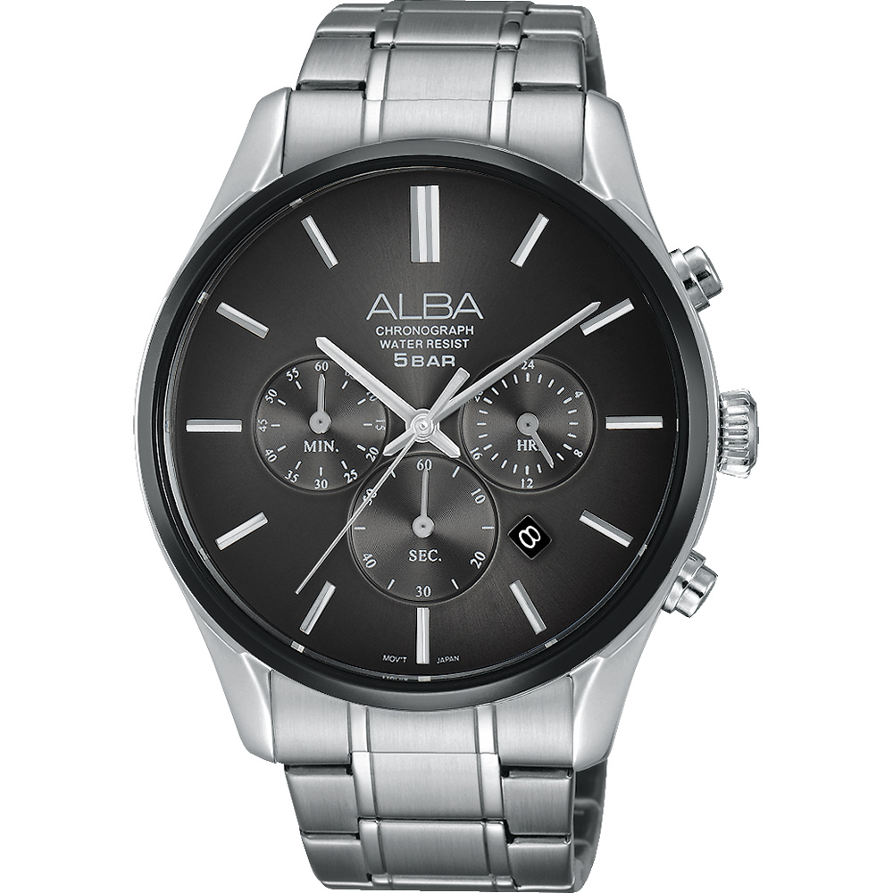 ALBA 東京都會時尚計時腕錶(AT3963X1)-鐵灰/42mm
