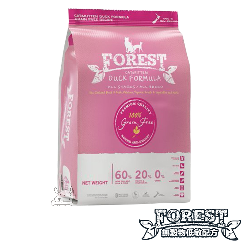 FOREST 森鮮 無穀物低敏天然全貓糧-鴨肉配方 4磅 X 1包