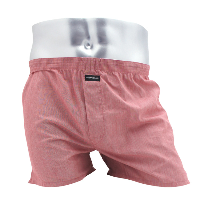男內褲 純棉耐用織帶素色平口褲/四角褲 粉紅 (超值5件組) MORINO
