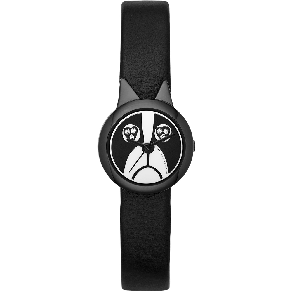 Marc Jacobs Critters 沙皮狗趣味時尚女錶-黑/22mm