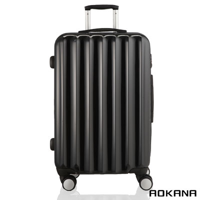 AOKANA奧卡納 20吋 TSA海關鎖 飛機煞車輪 硬殼行李箱(百搭黑)99-036C